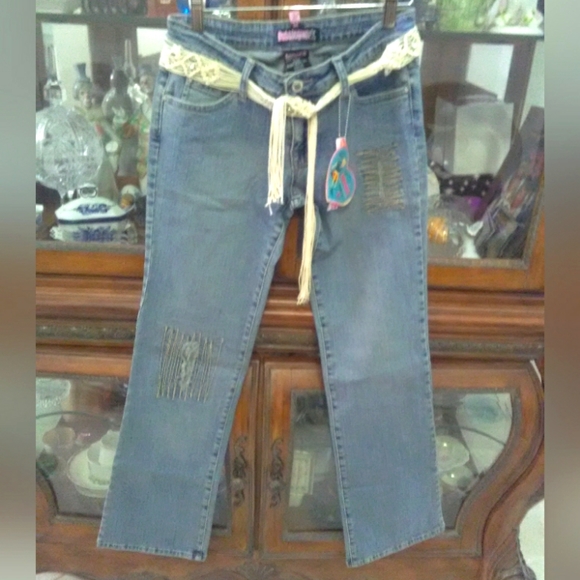 BNWT VINTAGE BUBBLEGUM JEANS STRETCHSZ.'3/4 1980S (FIND ONE W/ TAG) NEVER!!